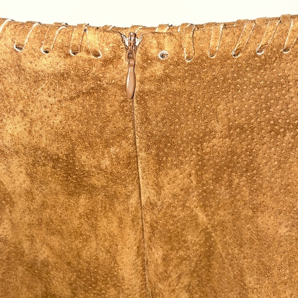 EUC Zara Basic 100% Leather Seamed Woven Pencil Mini Skirt Size Small - Picture 8 of 10